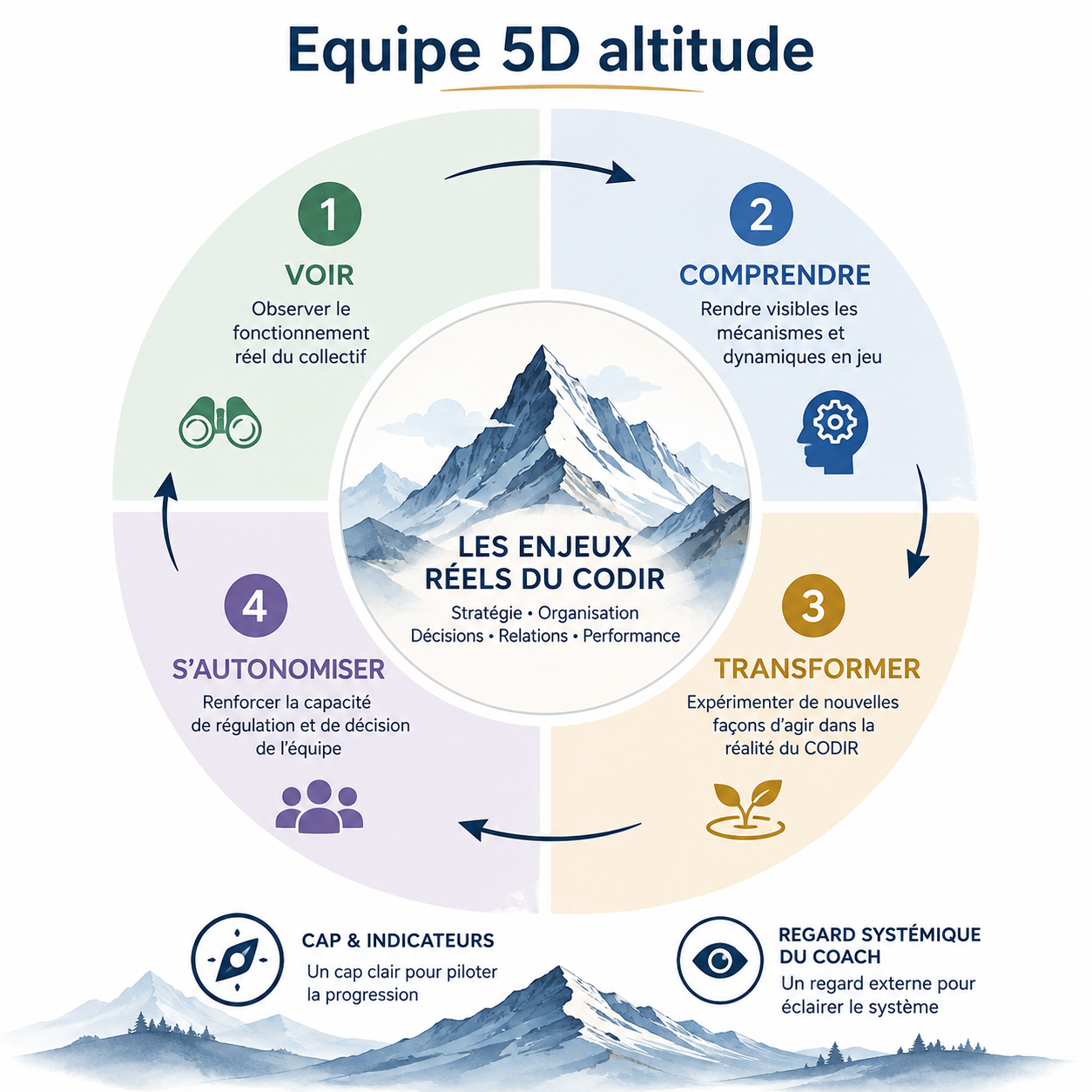 Méthode Équipe 5D – Altitude | Coaching d’équipe de direction